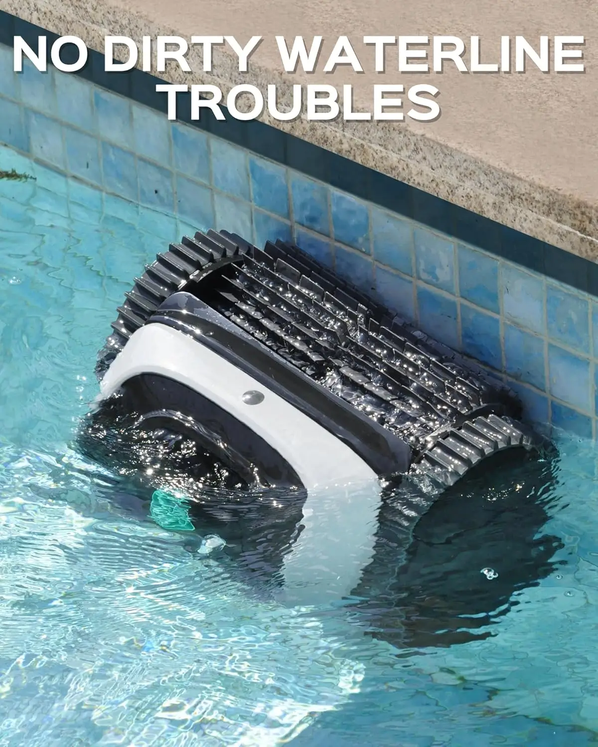Robotic Pool Cleaner with Triple-Motor Climbing Capability and 150-Min Run Time