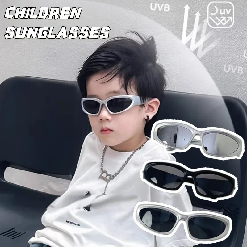 Y2K Kinder Sonnenbrille Modische Persönlichkeit Cat Eye Retro Jungen Mädchen Brille Outdoor Reiten Sport Hip Hop Brillen