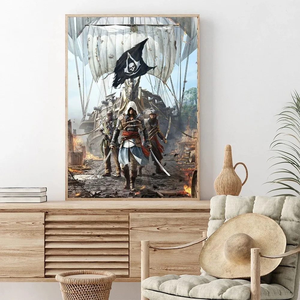 A-Assassins-Creed Game Poster Posters Kraft Paper Vintage Poster Wall Art Painting Study Aesthetic Art Small Size Wall Stickers