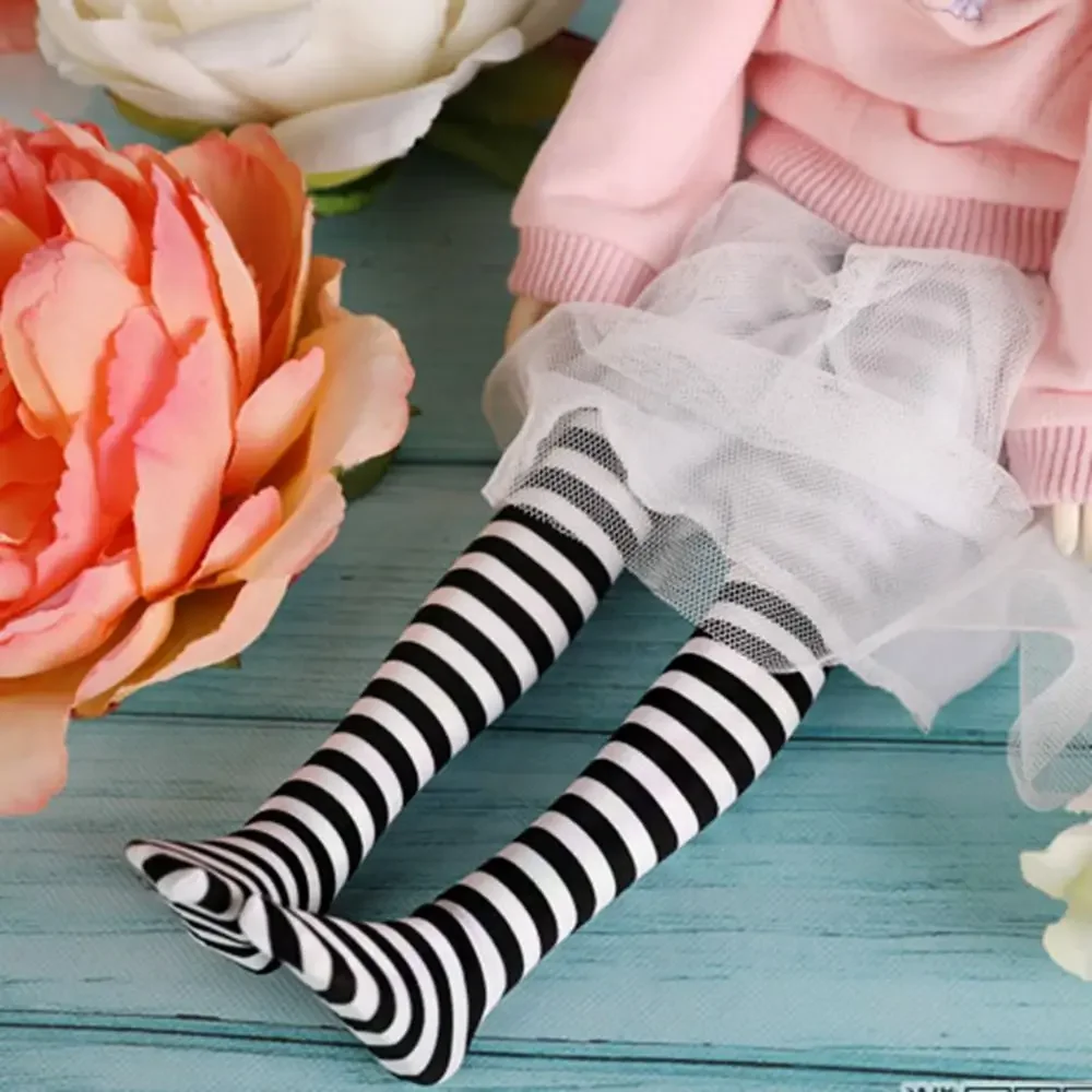 1Pair 1/6 Doll Stripe Socks Doll Stocking Clothes Dollhouse Decoration Toys Children Girl Gift DIY Doll Accessories