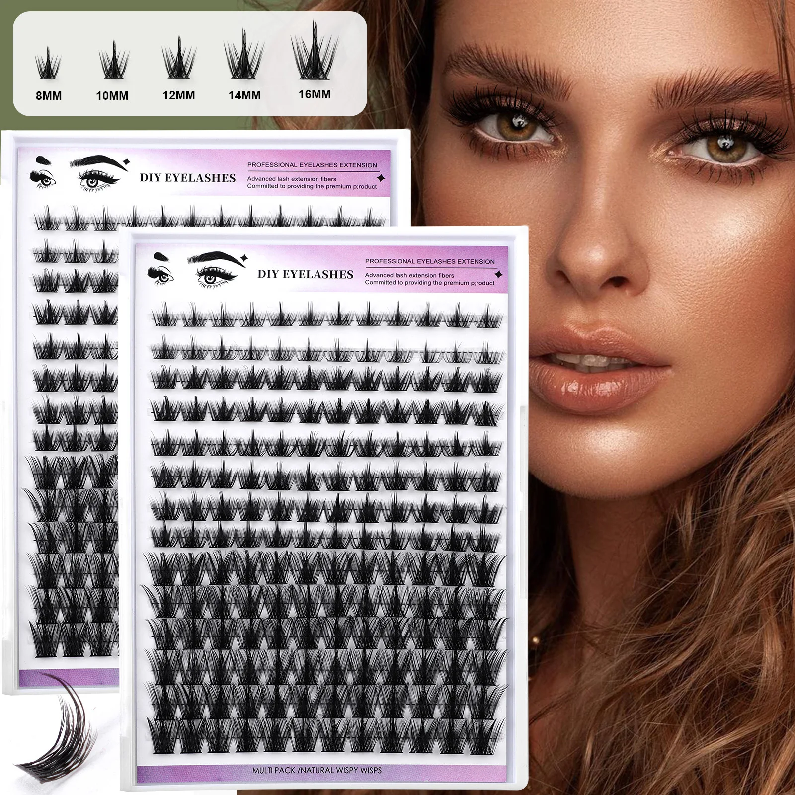 

DIY Natural Thick Fake Eyelashes Korean Makeup Cross Self Adhesive False Eyelashes 168 Cluster Large Capacity Lifelike Curl Lash