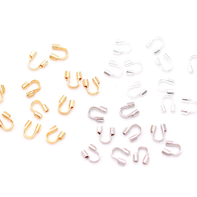 100Pcs U Shape Clasps Wire Thread Protectors DIY Making Jewelry Connector Craft