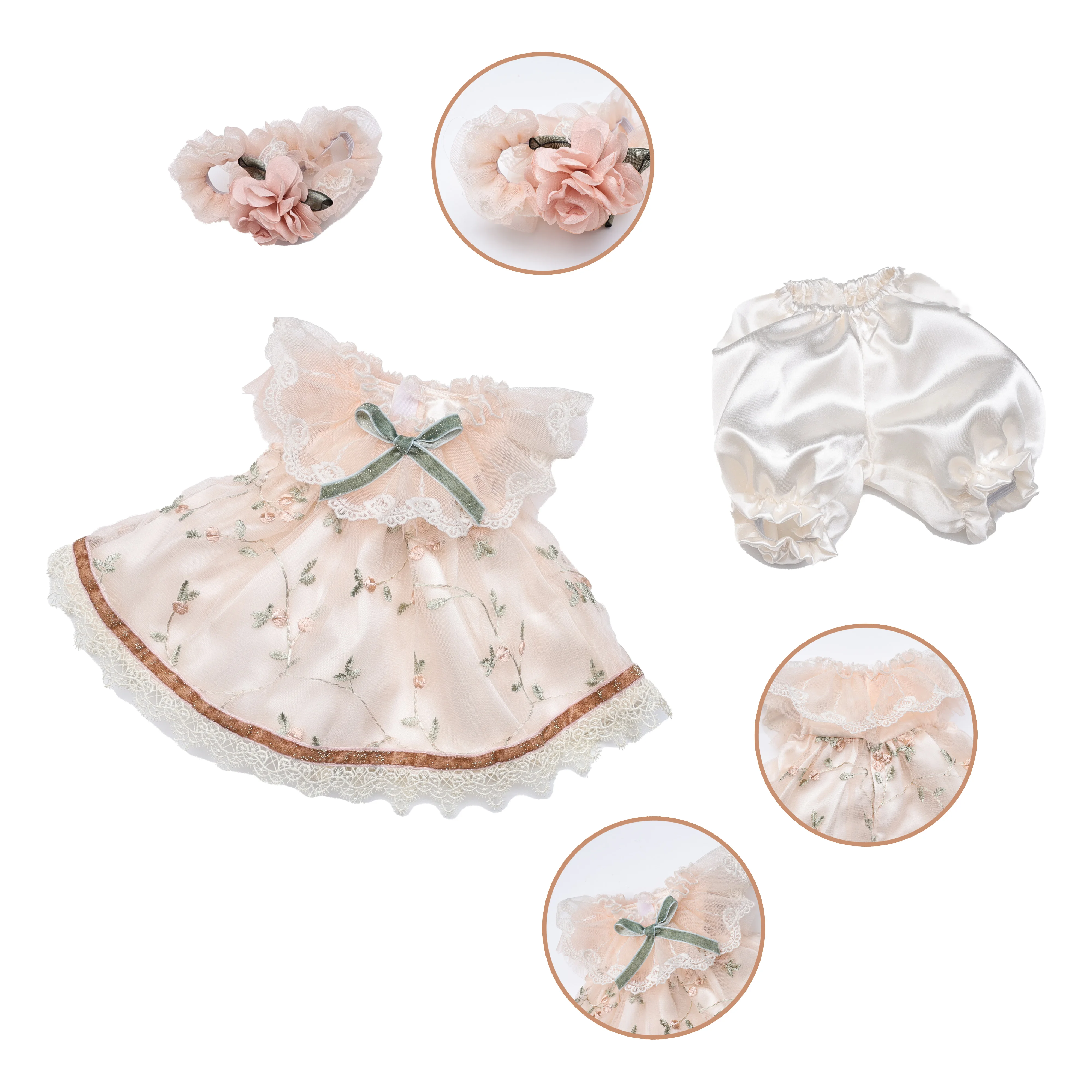 35 stks Cloveray Reborn Babypop Kleding Ontwerp Geschikt 20-Inch Poppen Verkleden Victoriaanse Rollenspel Dress Up Accessoires