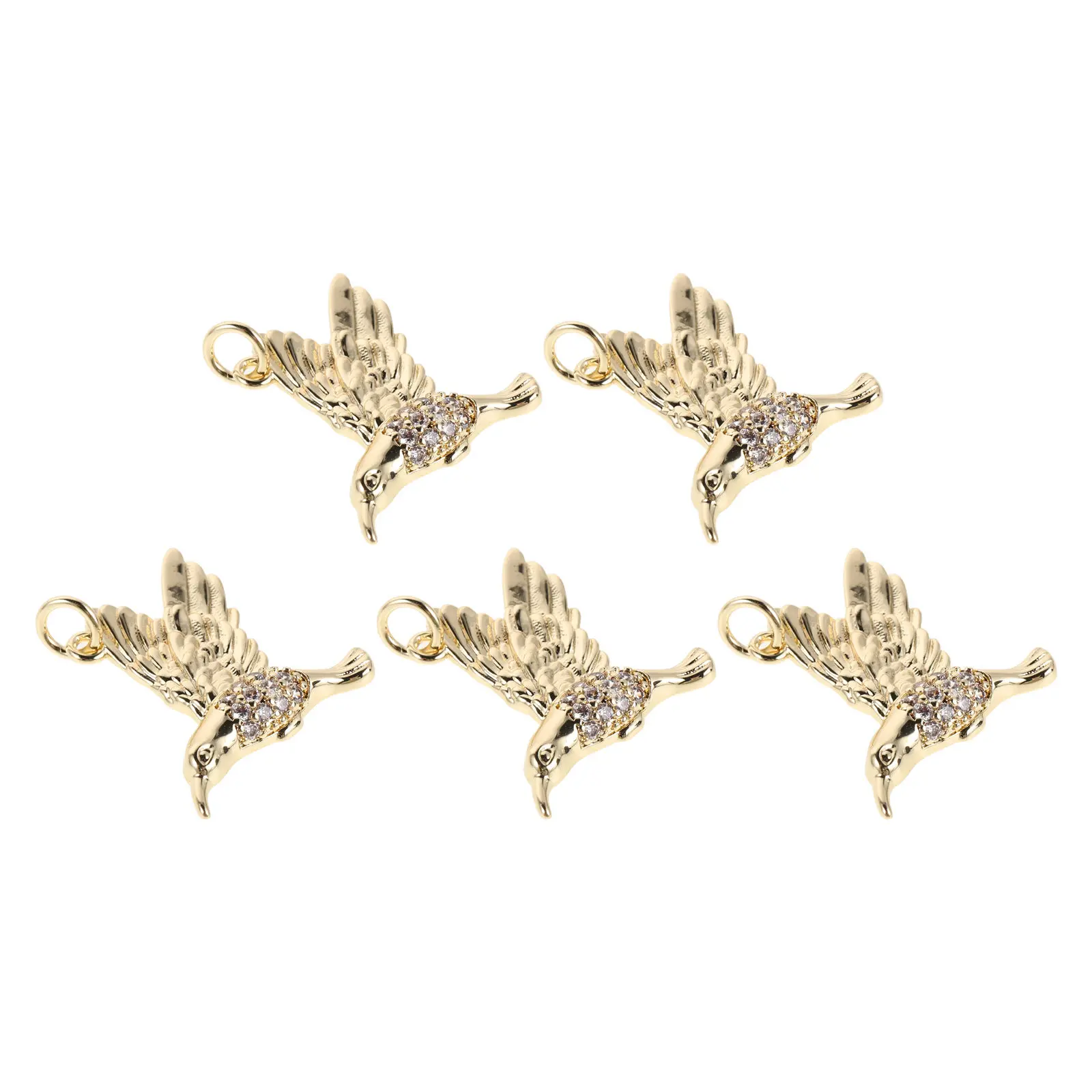 

Bird Shape Zircon Pendant Elegant White Gold Plated Jewelry Romantic Gift for Women Delicate Cubic Zirconia Charm Necklace