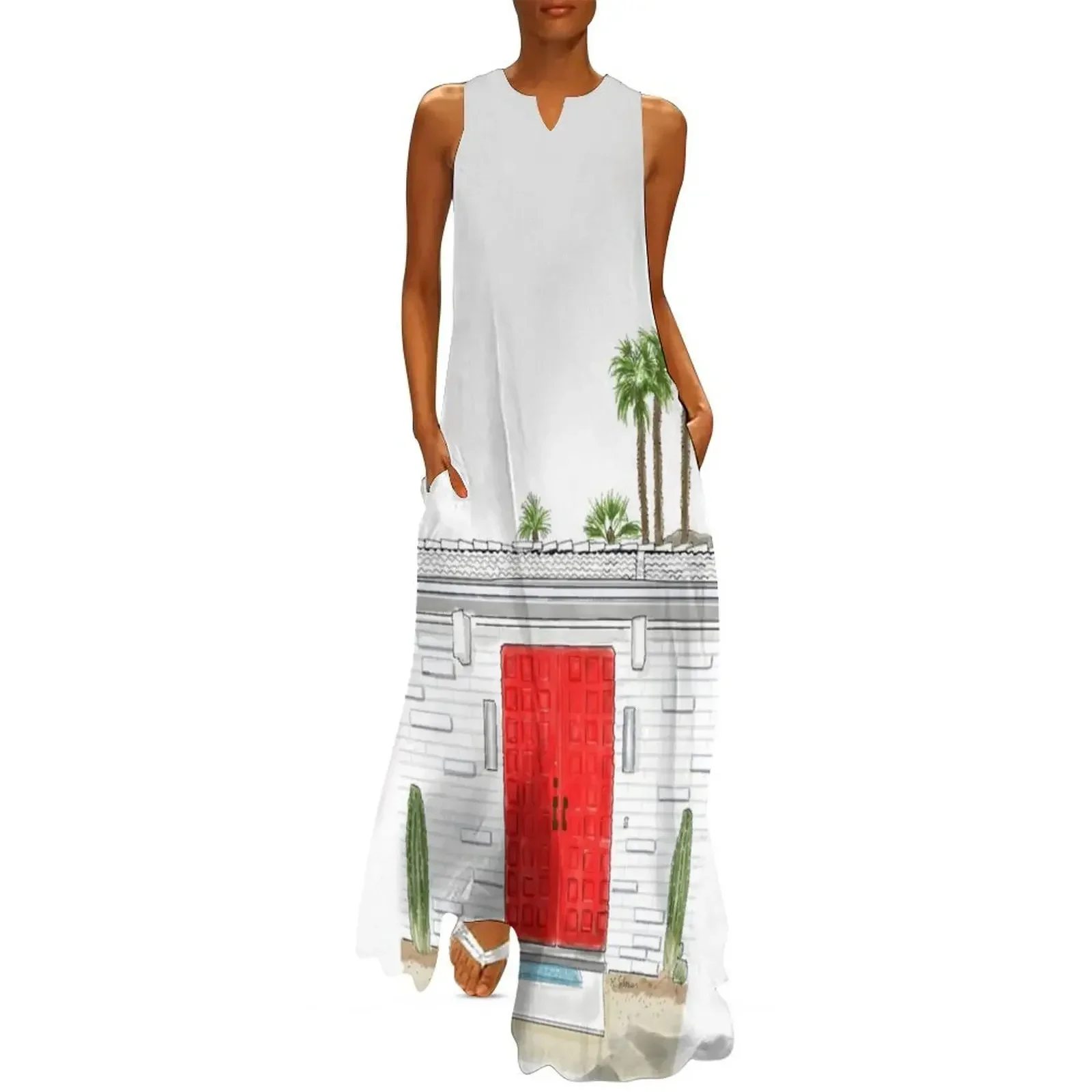 

Red Hot Palm Springs Door Long Dress Women's summer dresses dress korean style womans clothing summer clothes for women Dress