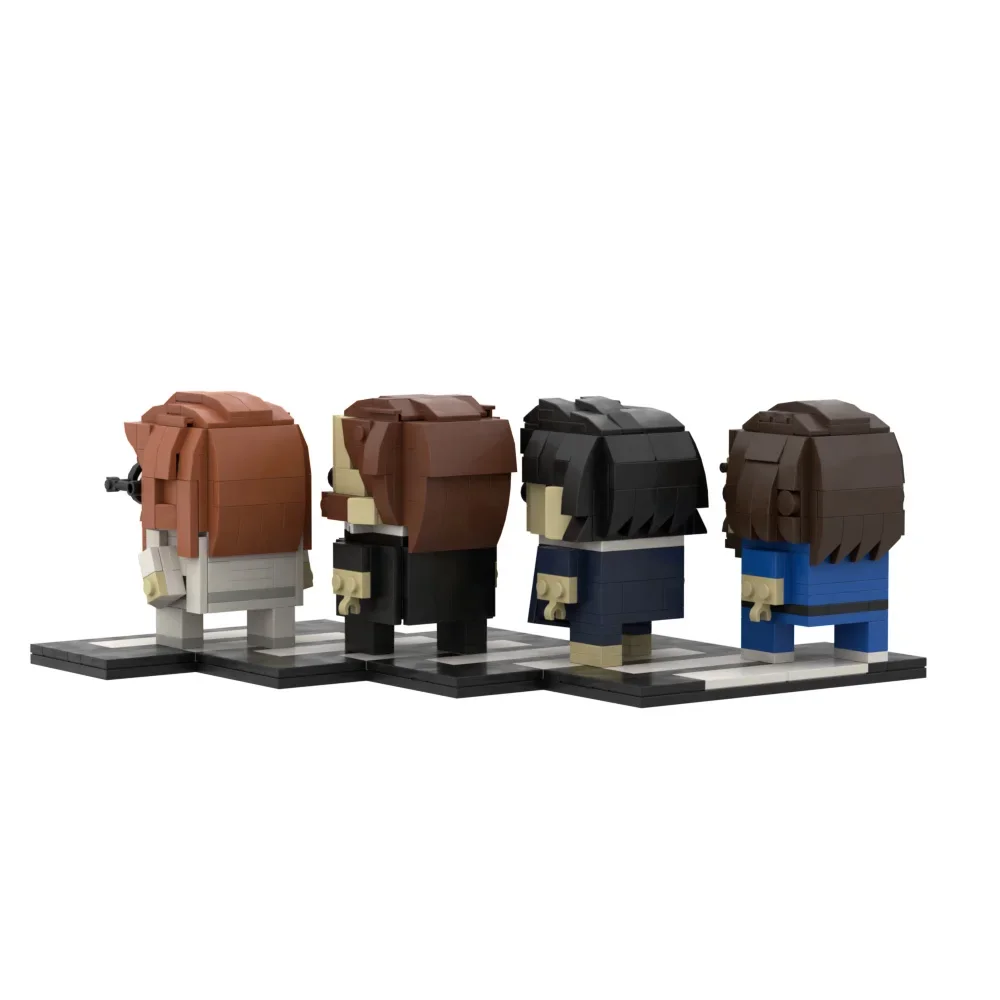 MOC Band ตัวอักษรอังกฤษ Rock ทีม Brickheadz Building Blocks ชุด Beatlesed นักร้องที่มีชื่อเสียงของเล่นสําหรับของขวัญผู้ใหญ่