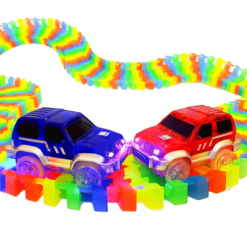 Dinosaur LED Lamp Electronic Car, Toy Cars, Parts, Car Rail Racing Track,with Flashing Lights Kids Toys Car Gifts L003