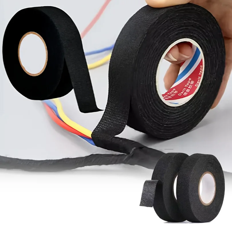 15 Meter Heat-resistant Flame Retardant Tape Adhesive Cloth Tape For Car Cable Harness Wiring Loom Protection