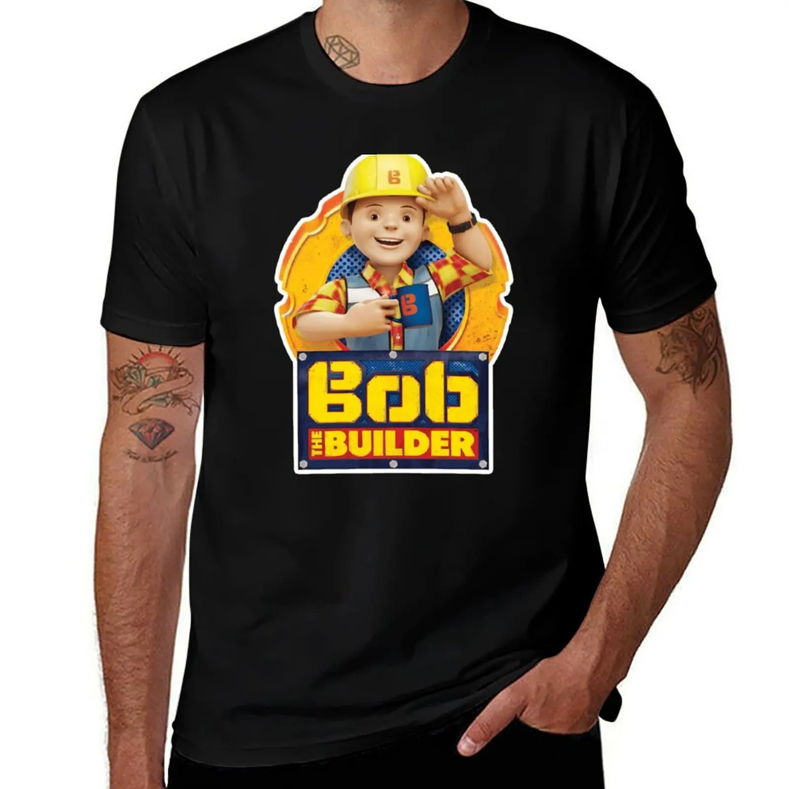 

Bob The Builder with Sign T-Shirt Large Size Loose Casual Tee