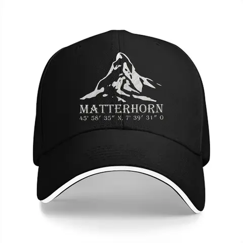 Pure Color Dad Hats Matterhorn Alps GPS Switzerland Men's Hat Sun Visor Baseball Caps Mountain Climber Peaked Cap