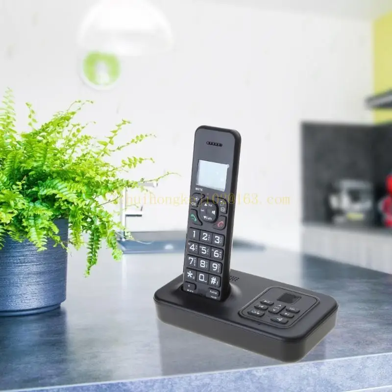 D1002B Cordless Phone System Expandable Home Phone High Contrast Display Handset Expandable Hands Handset Phone best sale