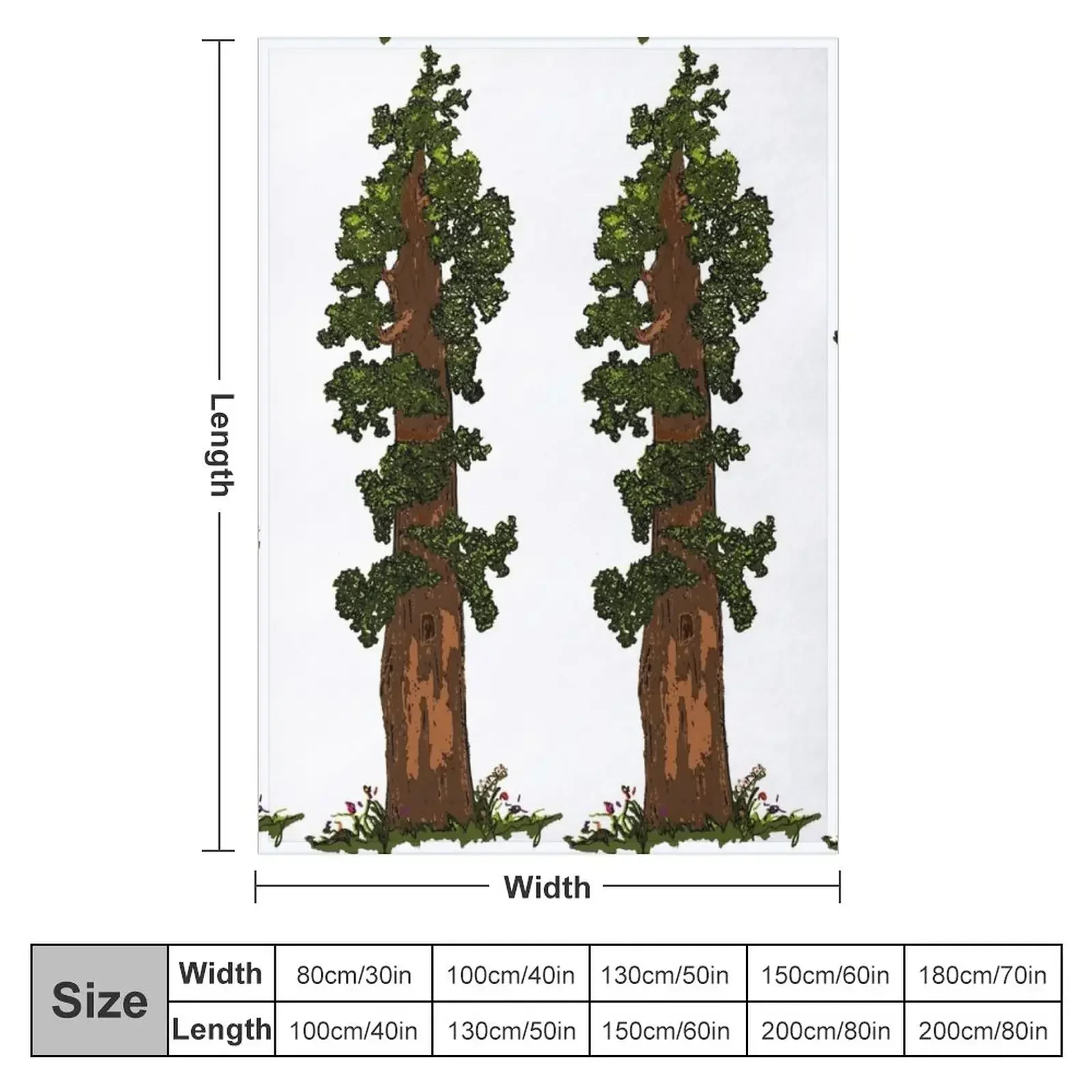 Giant Sequoia Tree Throw Blanket Winter beds warm winter Thermal bed plaid Blankets