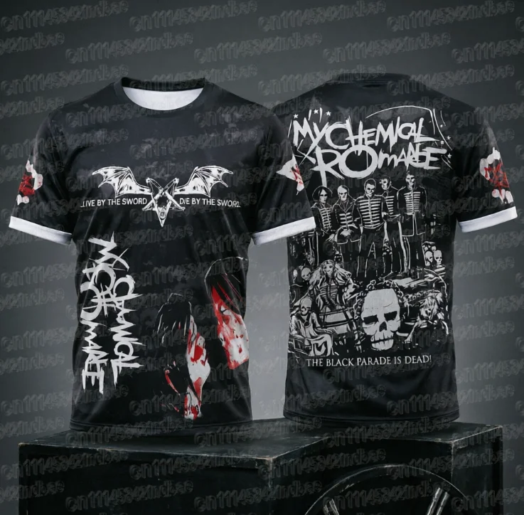 2026 MCR My Chemical Romance Album Tour Fußballtrikot Sommer Rock-Stil Atmungsaktives Schnelltrocknendes T-Shirt Familienoutfit – Detail 4