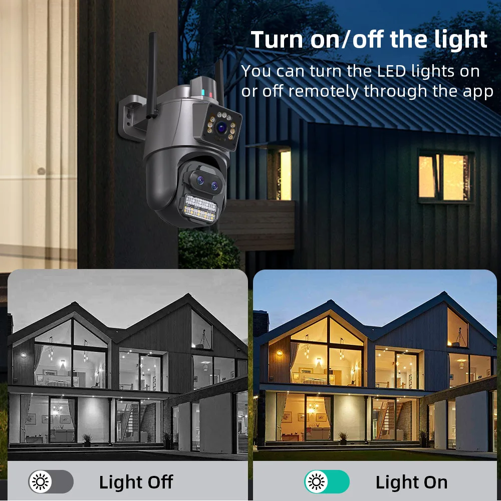 ICsee 9MP Wifi Telecamera Esterna Tre Obiettivi Dual PTZ Telecamera di Sicurezza IP CCTV 4K Telecamera di Rete Wireless Protezione di Sicurezza