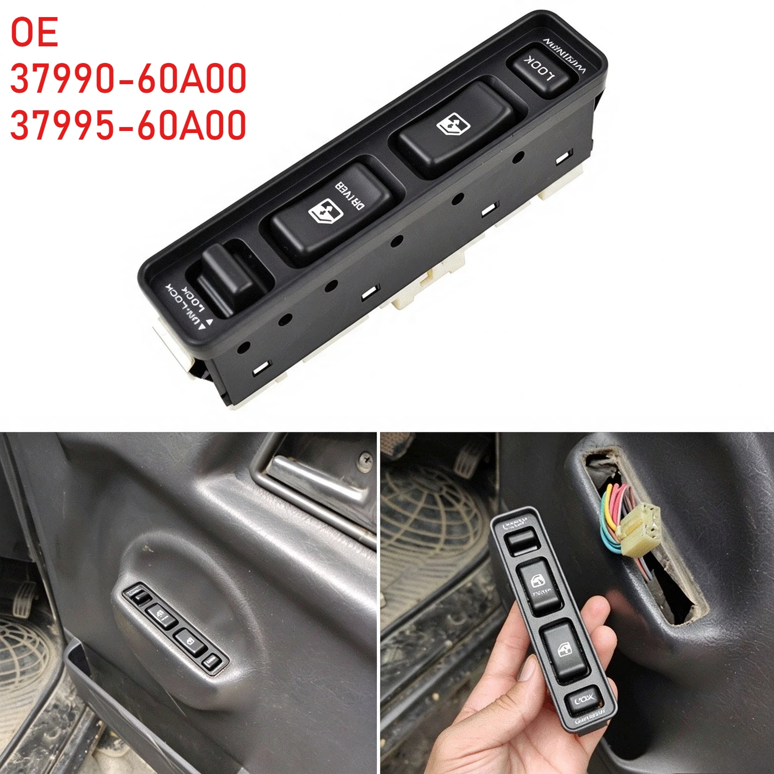 Power Window Control Switch Button for SUZUKI VITARA 1992 1993 1994 1995 1996 1997 1998 Master Window Control Switch Relays view 2