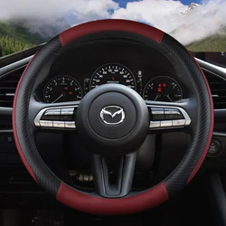 PU Leather Car Steering Wheel Cover For Mazda 3 Axela 2019 2020 2021 CX-30 2020 2021MX-30 CX-5 CX-50 2021 Auto Accessories