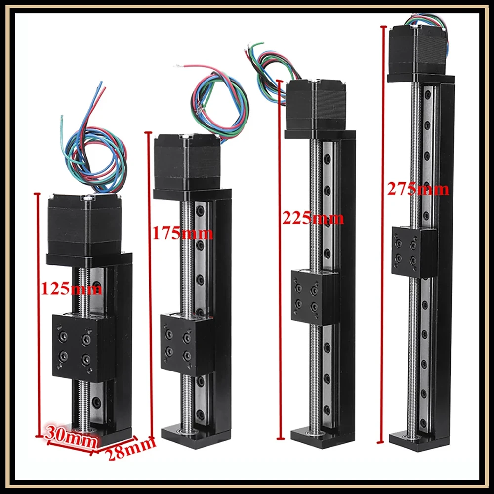 Table Linear Guides Slide Stage 50~300mm Stroke Pitch 1-12mm Bearing Linear Rail Motor Driver Kits CNC Parts for 3D Printer XYZ