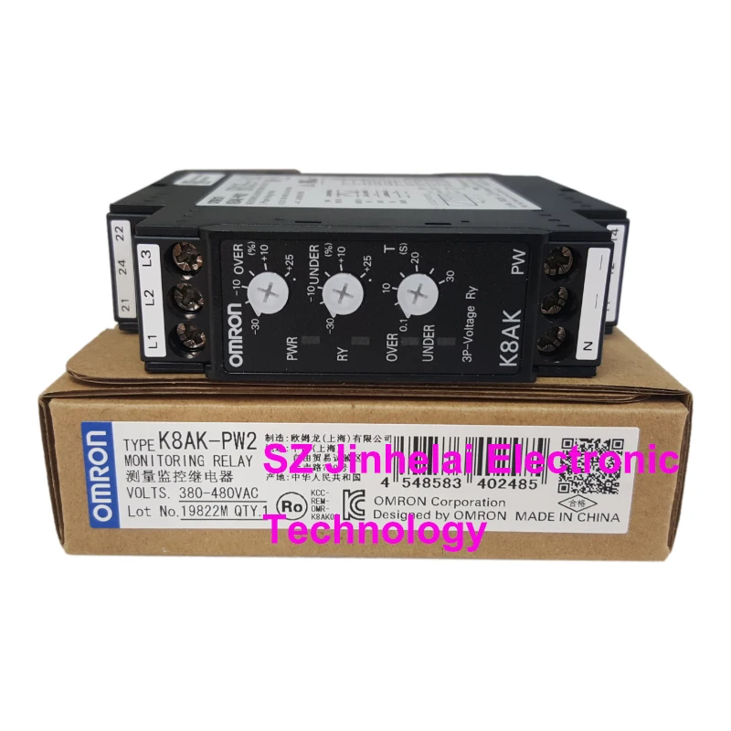 

New and Original K8AK-PW2 OMRON MONITORING RELAY 380-480VAC 3-Phase voltage relay