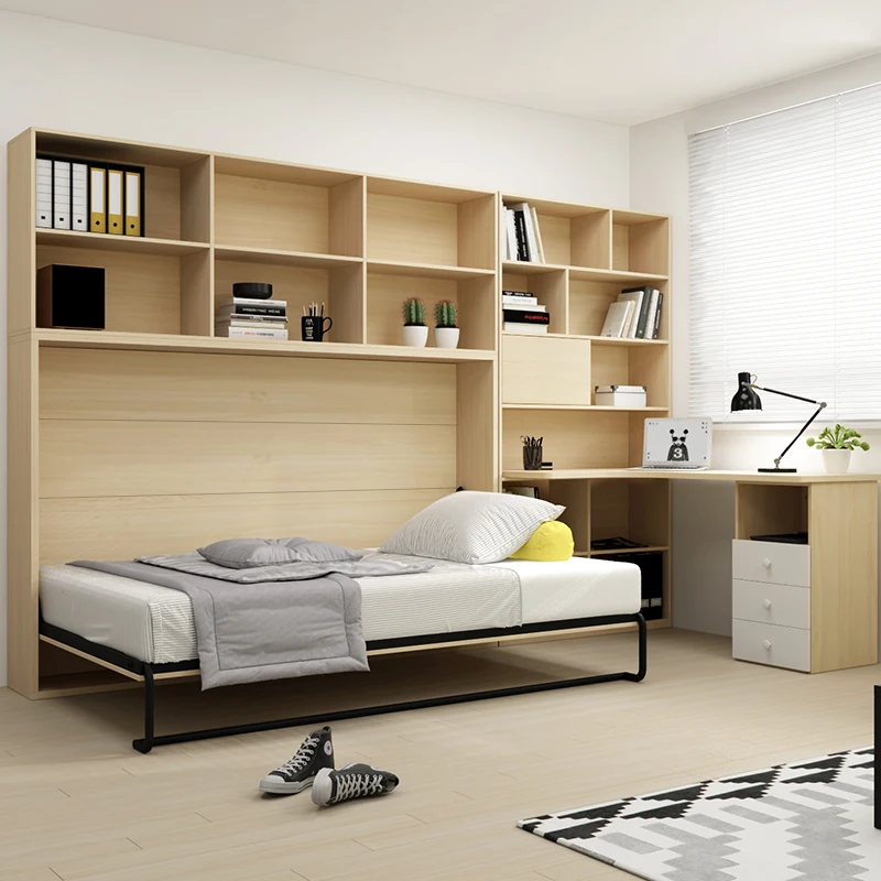 Cama de pared multifuncional con escritorio, muebles de dormitorio, cama King Murphy