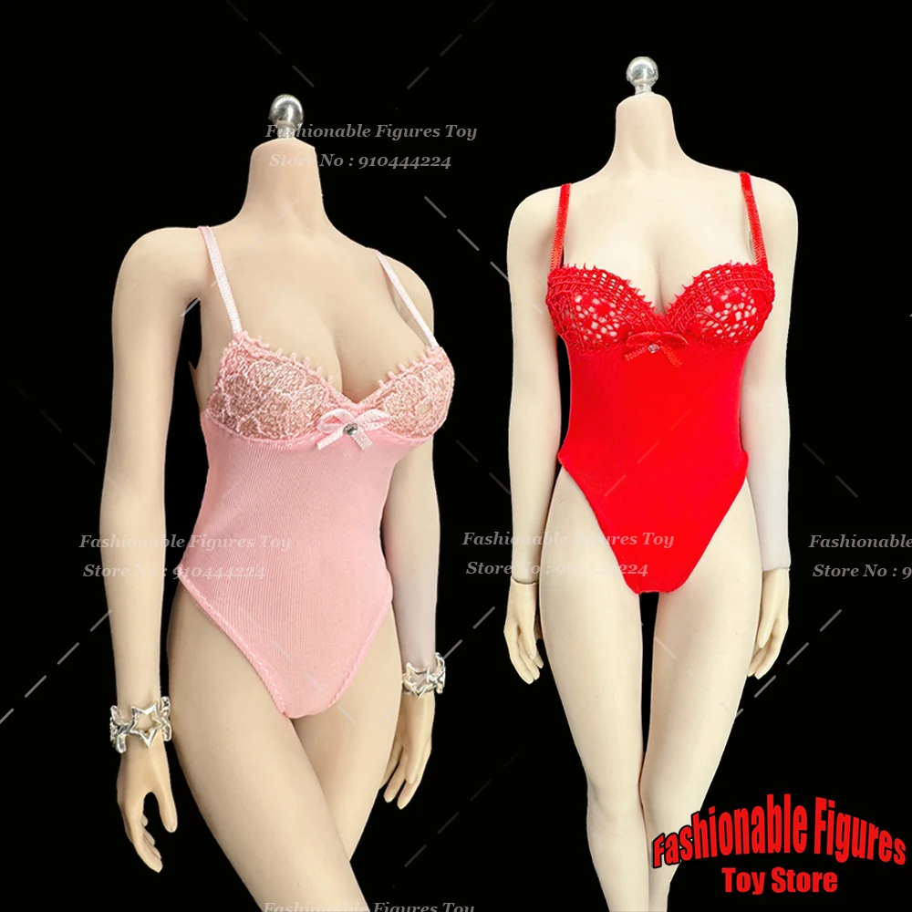 

1/6 Female Soldier Swimsuit Bodysuit Swimwear Deep V-Neck Lace Bikini Jumpsuit Pajamas Fit 12" Action Figure Model Dolls