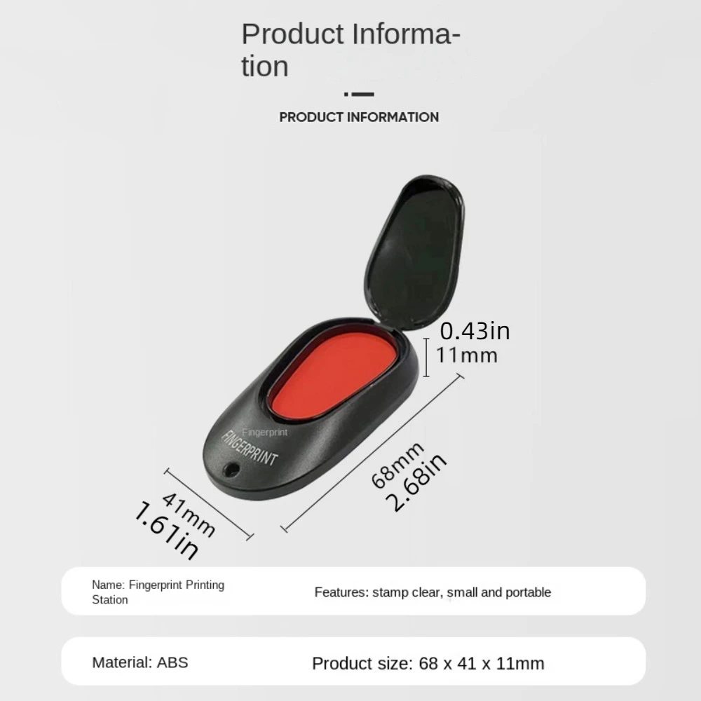 Mini tampon encreur à empreintes digitales, estampage transparent, pour notaire, Anti-faux doigts de poche, Signature, impression des doigts, séchage rapide