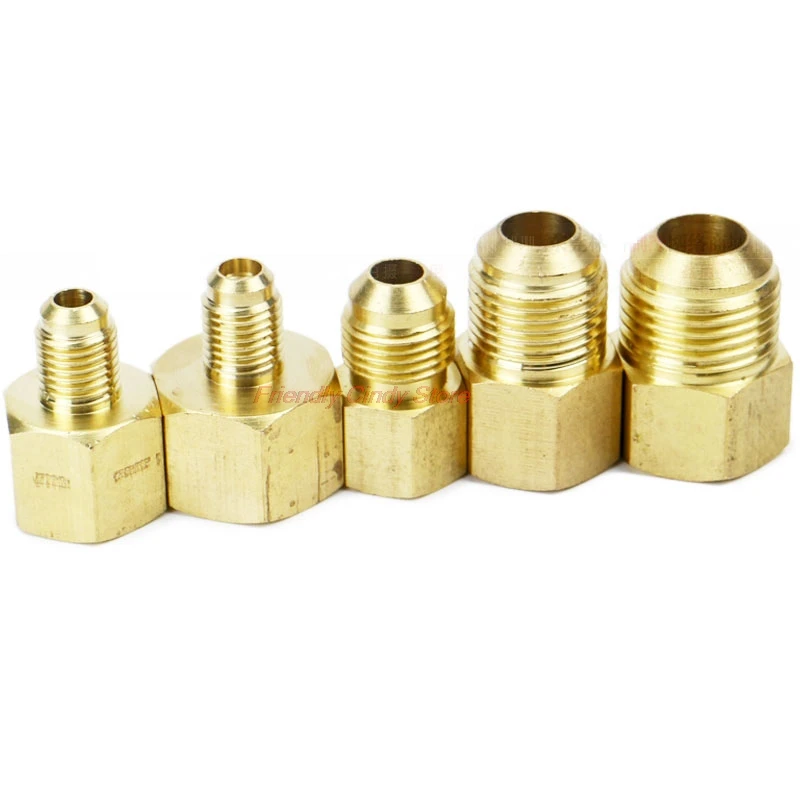 1PCS brass fitting adapter reducer SAE1/4 3/8 5/8 1/2 Brass Pipe Fitting Quick Coupler Adapter Female to Male Thread