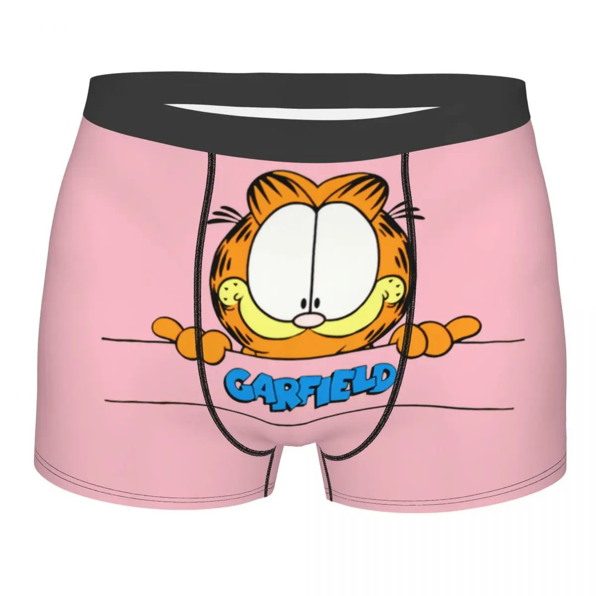 Custom Male Cool Vintage Garfields Underwear Lovely Cat Boxer Briefs Stretch Shorts Panties Underpants