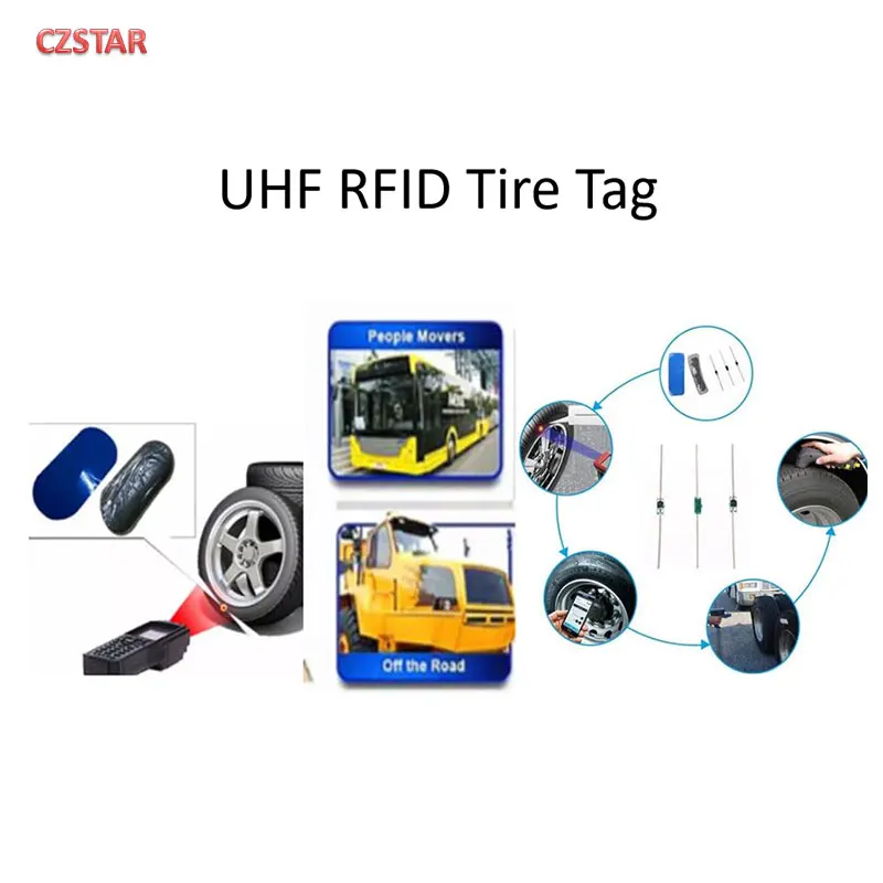 

czstar 30pcs vehicle uhf RFID Tire Tag epc gen2 passive vehicle RFID Patch Tire tag 860-960MHz For tire Inventory Management