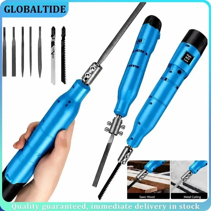12V Electric Small File Reciprocating Metal Grinding Tool Woodworking File Machine Reciprocating Metal Polishing Rubbing Iron