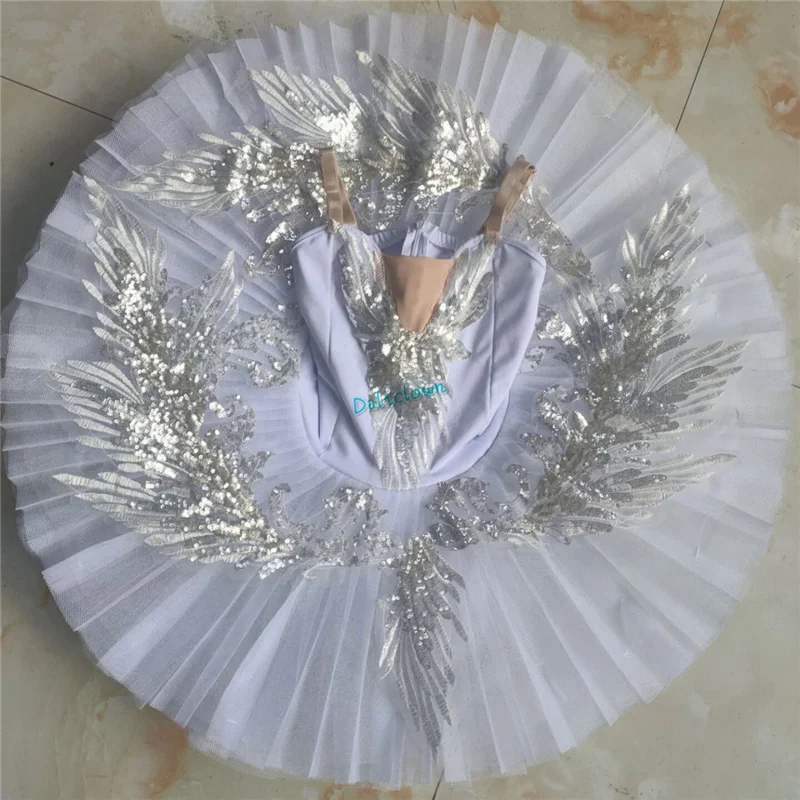 Adult Kids Classic Professional Ballet Tutu White Swan Lake Pancake Tutu Ballerina Party Dance Costumes Ballet Dress Girls Women