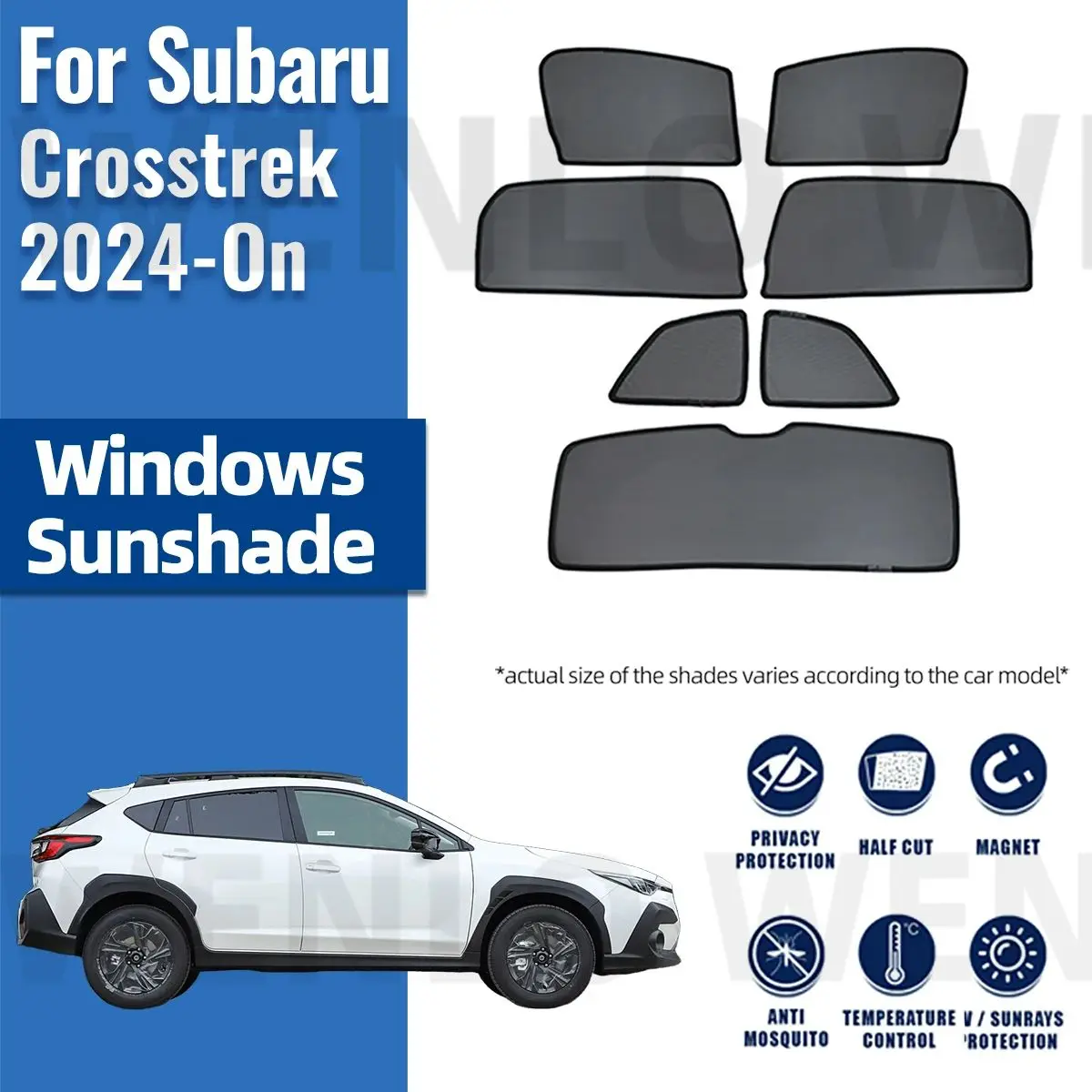 

For Subaru Crosstrek 2024 Magnetic Car Sunshade Visor Front Windshield Frame Curtain Rear Side Baby Window Sun Shade Shield