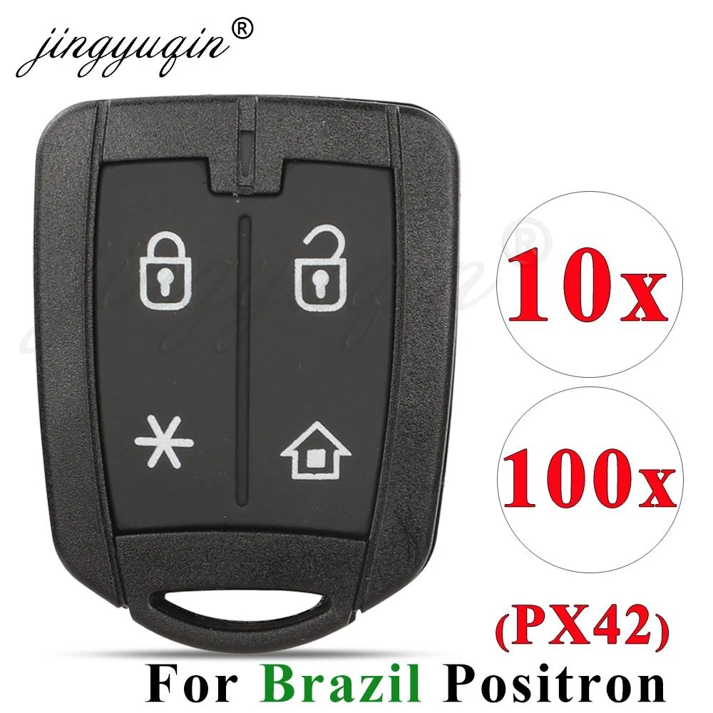 

10pcs/100x jingyuqin For Brazil Positron Flex (PX42) Key Shell Burglar Alarm 4 Button Control Housing Clip AKBPS102 / AKBPS134