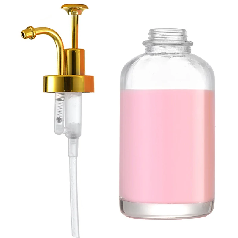 500ml Glass Soap Dispensers Replacement Bottle Bathroom Hand Sanitizer Gel Soap and Shampoo Shower Liquid Container Bottle