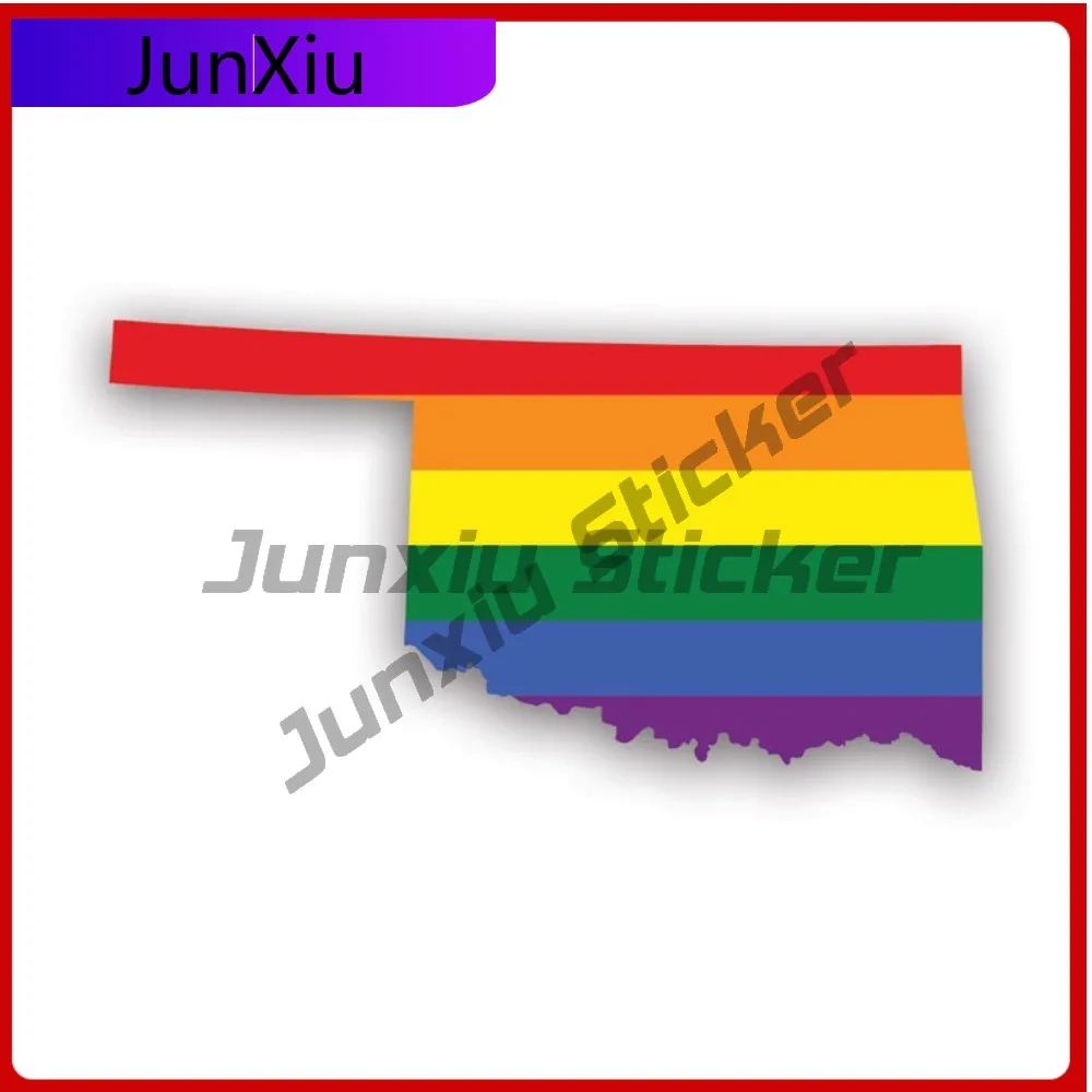 

Cute Minimalist Oklahoma State Shaped Gay Pride Rainbow Flag Sticker Uv Protected Decalslgbt Lgbtq Lgbtqia Community Ok