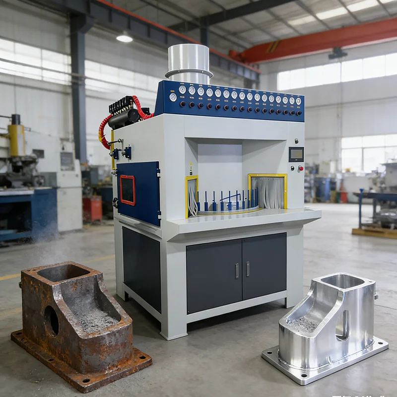 Customized Industrial Turntable Sandblast Cabinet Rotary Sandblaster Machine for Derusting Paint Removal Surface Finishing