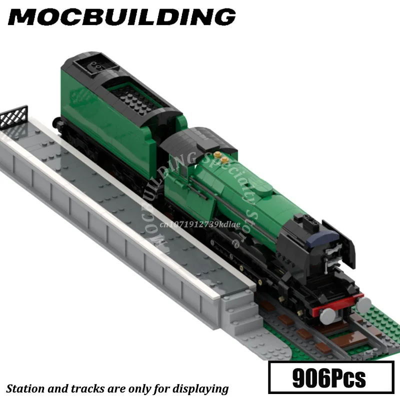 Flying Scotsman Steam Locomotive Model Railway Display MOC Building Blocks Brick Toys Construction Gift Birthday Present