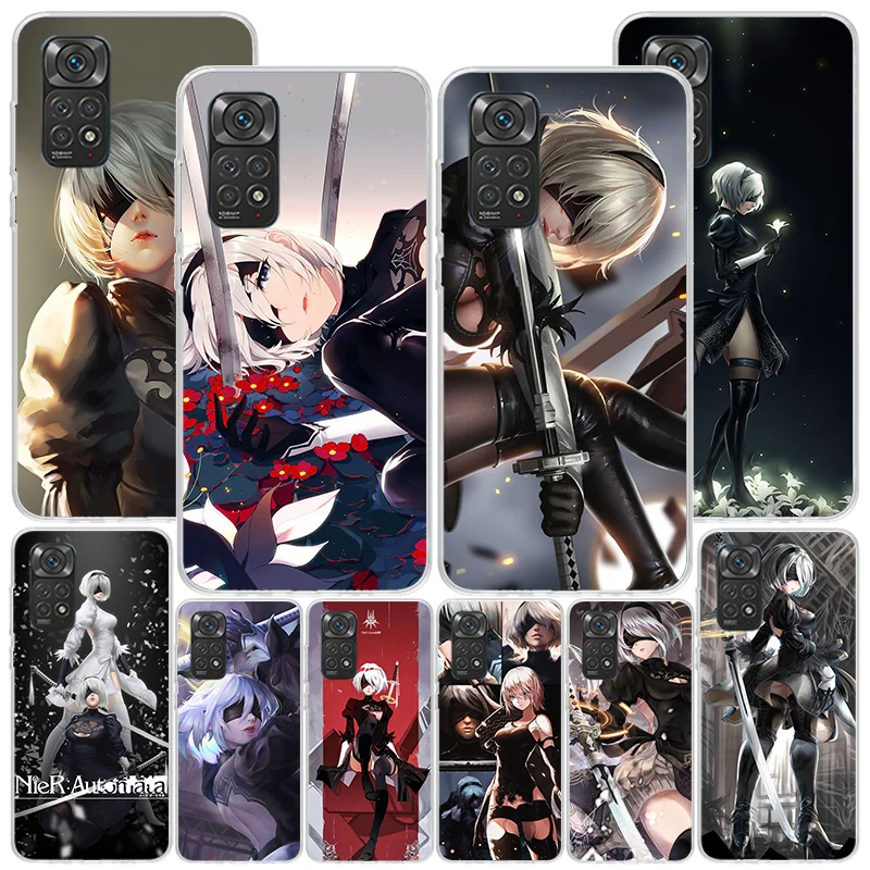 2B Nier Automata Anime Phone Case For Xiaomi Redmi Note 14 13 12S 12 11 11S 11E 10 Pro Plus 10S 11T 9 9S 5G Personalized Cover N