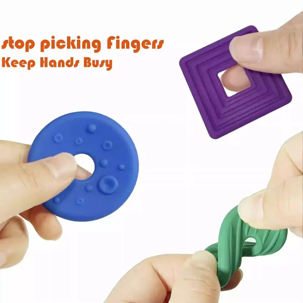 6 pz/set strutturato morbido preoccupazione pietra agitarsi giocattolo in silicone nessun rumore bambini pietra sensoriale rilassante creativo strutturato preoccupazioni rocce