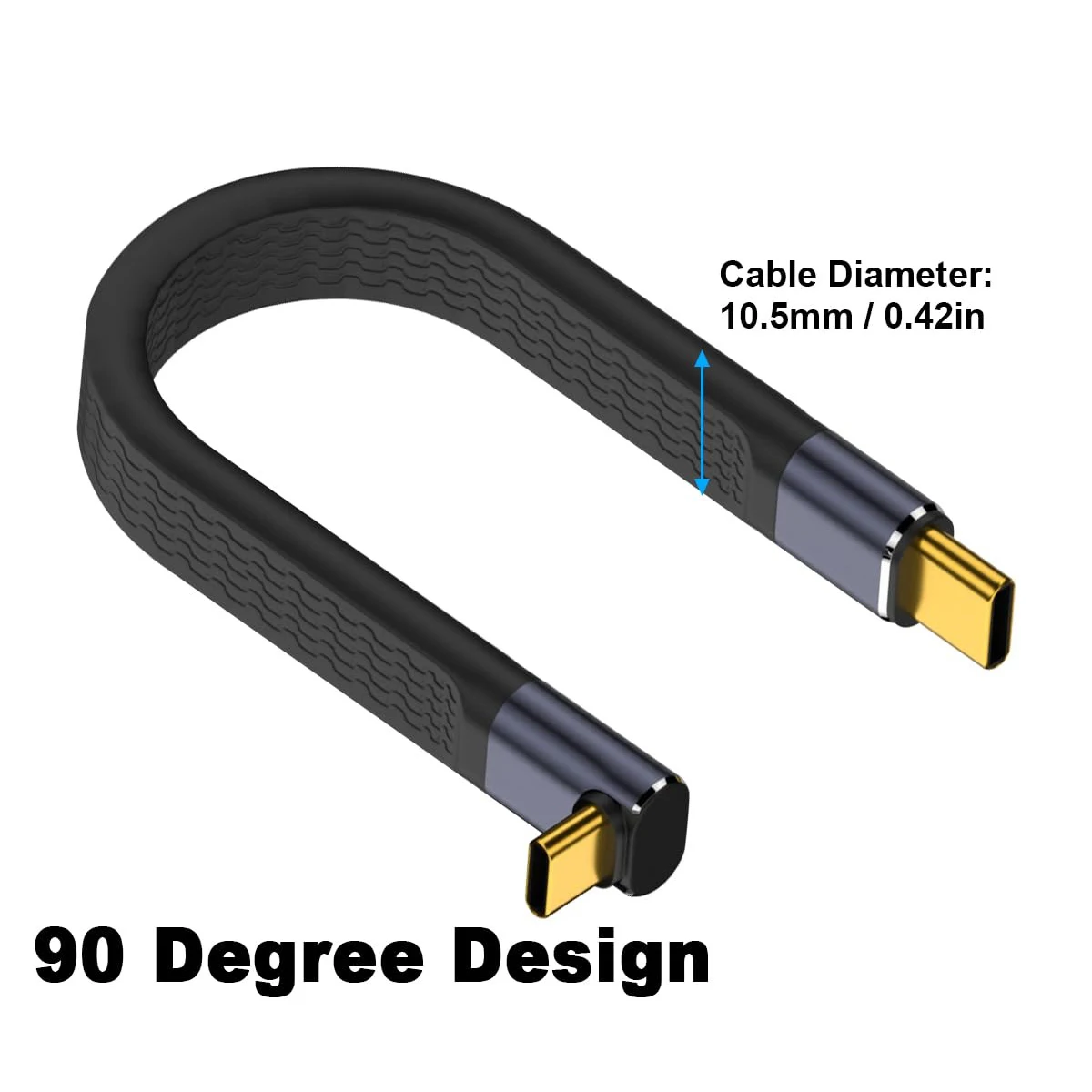 90 Degree USB4 C to C 8K@60Hz 40Gbps Thunderbolt3 Data Cable PD 3.1 240W Flexible Short Charging Cord for Phone Mobile Hard Disk