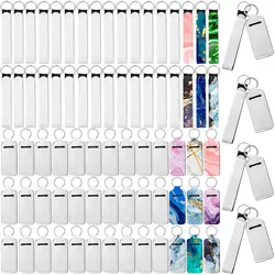 20Pcs Sublimation Blank Wristlet Keychains with Lipstick Holder DIY Heat Transfer Keychain Double Sided Lanyard Wrist Strap