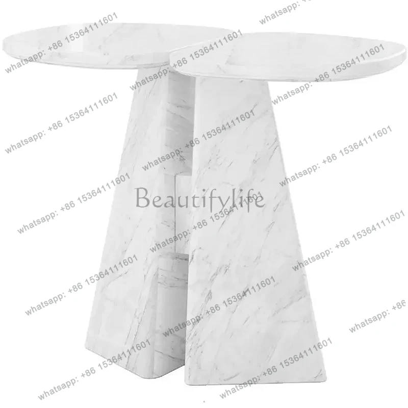 

Italian Designer Marble Coffee Table, Minimalist Luxury Bedside Table & End Table, Modern Solid Stone Furniture, Customizable