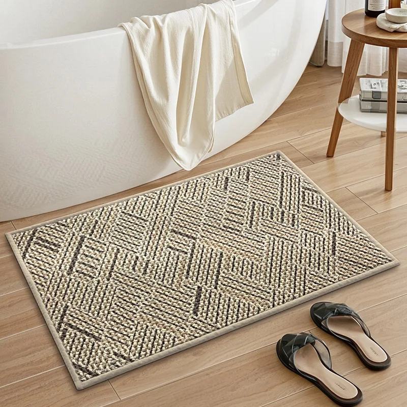 

Modern Simple Chenille Floor Thickened Household Bathroom Carpet Water-absorbing Kitchen Mat Toilet Entrance Tatami