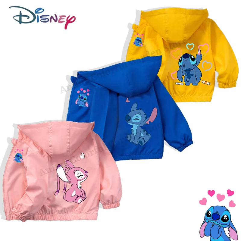 

Disney Stitch Waterproof Jacket for Boys Girls Anime Cartoon Printing Coats Boys Girls Fashion Hip Hop Outerwear Kids Clothes