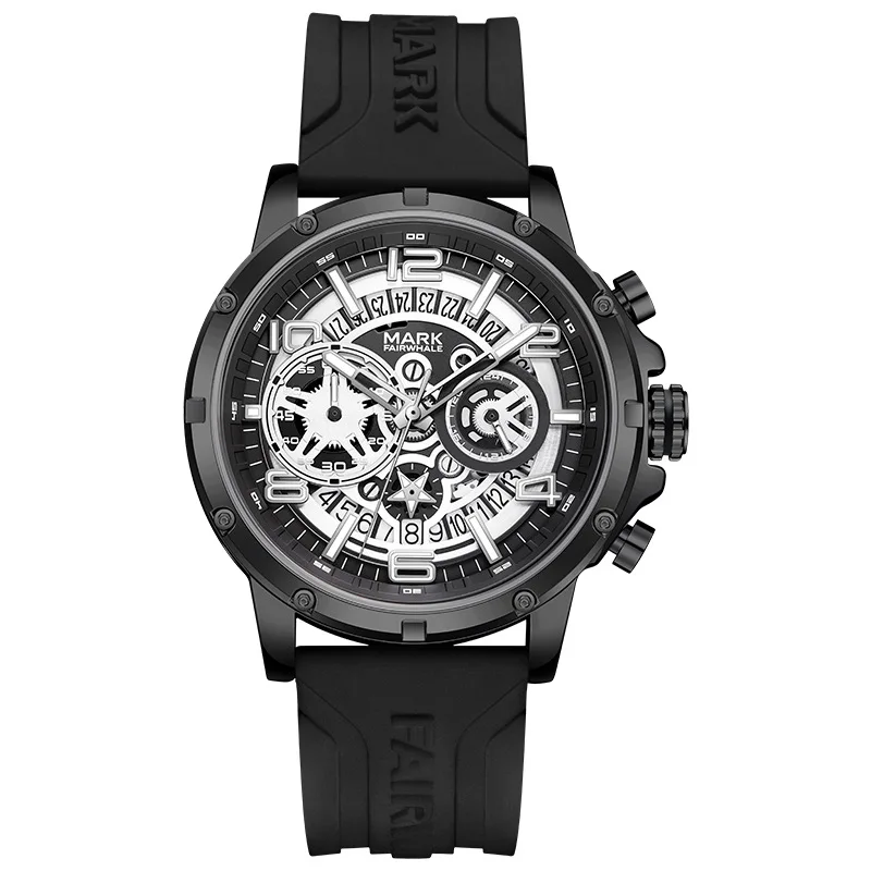 Multifunction New Luminous Fashion Quartz Watch Waterproof Silicone Strap Round Pin Buckle for Men Wristwatch