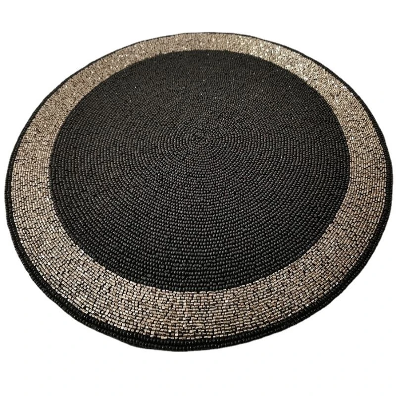 36cm round hand beaded placemat Anti-scalding table Vase decorative accessories