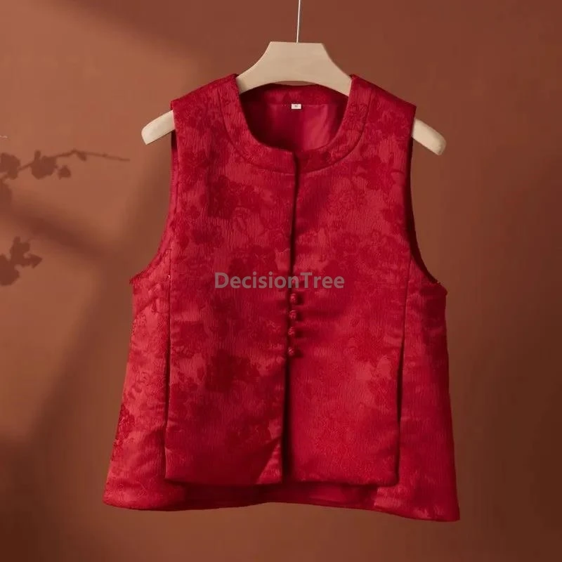 

2025 винтажный женский осенний жилет, модный дизайн, элитный китайский жилет, элегантный повседневный повседневный жилет в этническом стиле