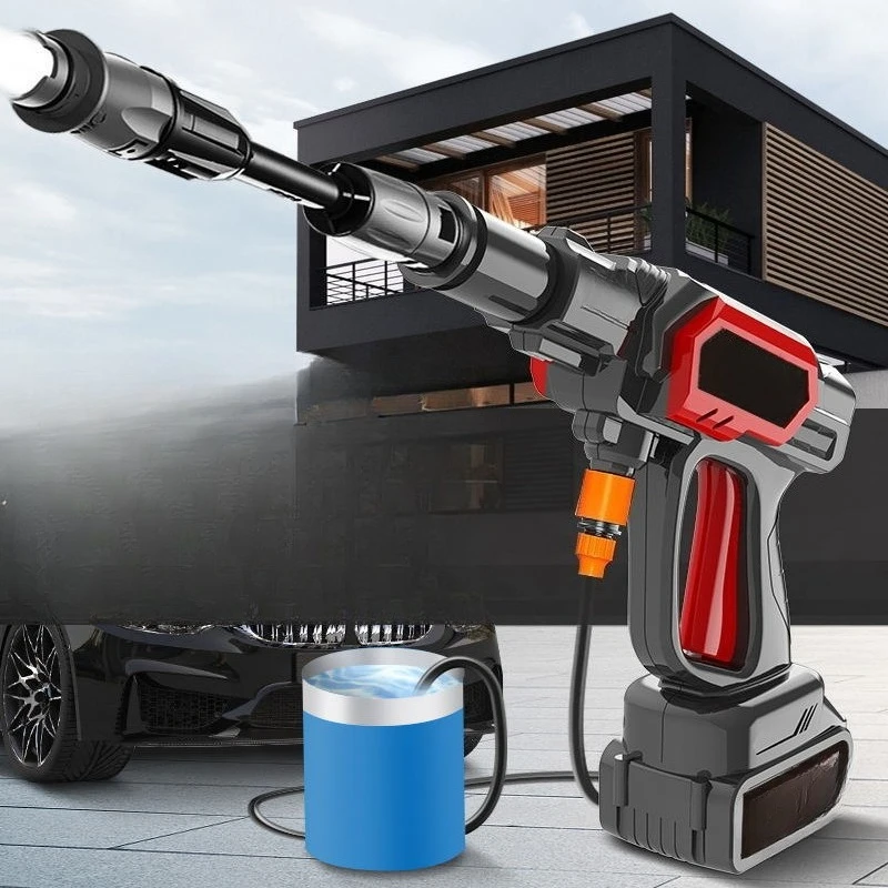 

Car washing machine high pressure water gun vortex booster motor rotating core replaceable gun head lightweight ultra long range