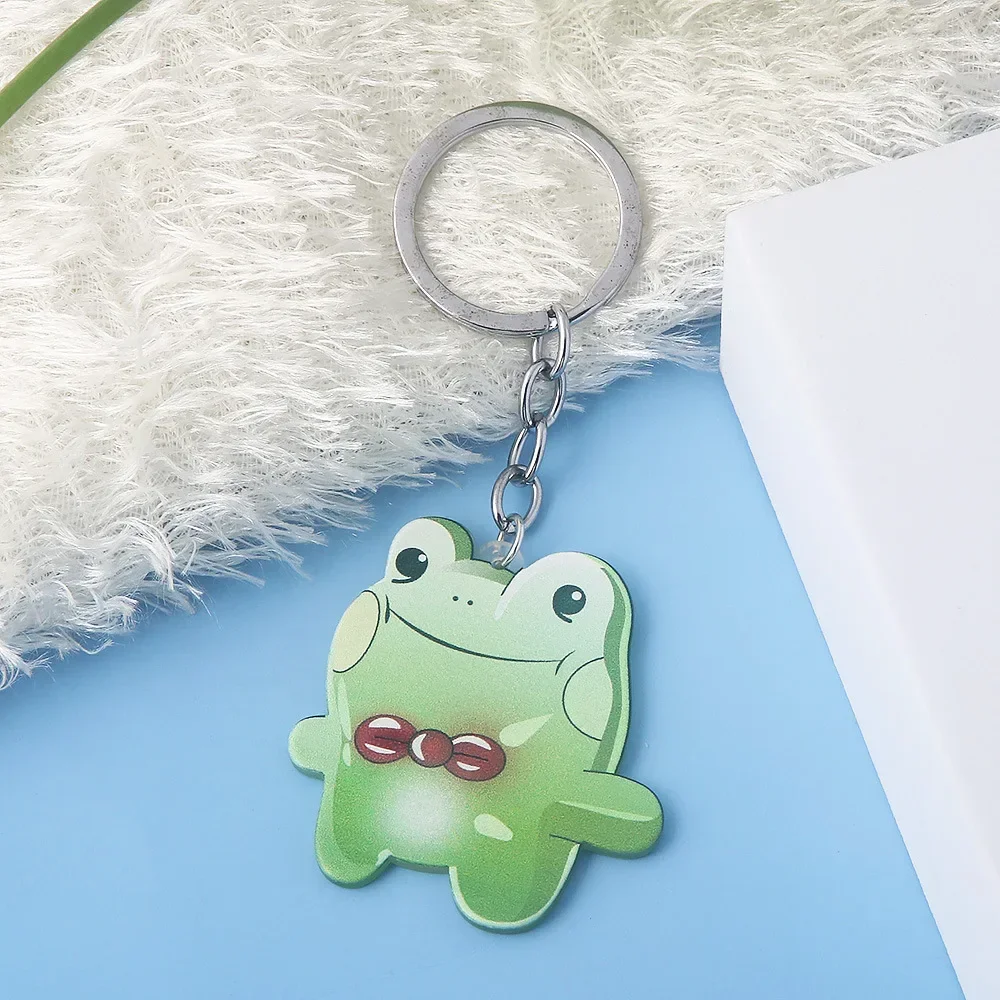 Killing and Stalking Series Keychain Fashion Cute Bow Frog Acrylic Pendant Keychain Birthday Party Jewelry Presents