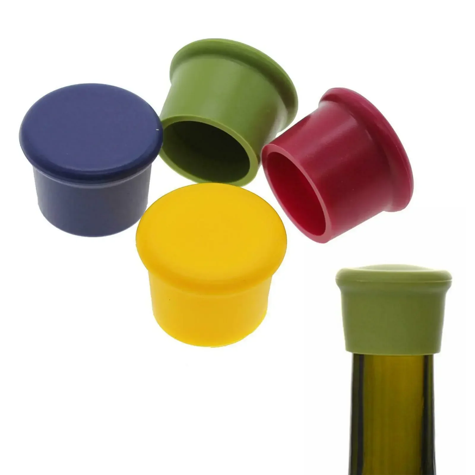 Wine Corks Bar Can Be Reused Silicone Bottle Stopper Wine Glass Drink Beer Champagne Freshs Cover Barware Kitchen Dining Hom