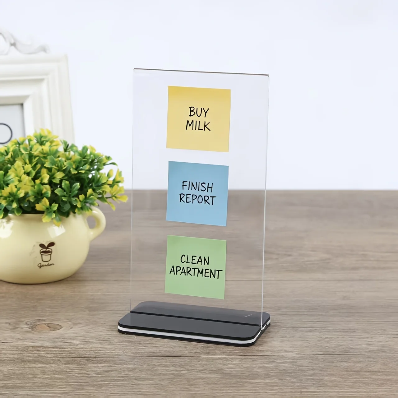 Clear Acrylic Computer Screen Memo Holder Detachable Information Note Board Office Supply